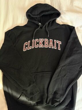 Clickbait Graphic Black Pullover Hoodie